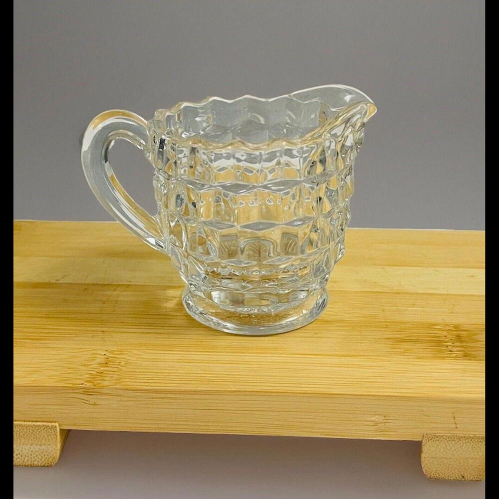 Vintage Fostoria American Mini Creamer, Flared Tumbler And Cordial Cubist Wine G - Picture 3 of 4